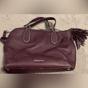Michael Kors Purple Plum Leather Handbag-sliver Hardware EUC